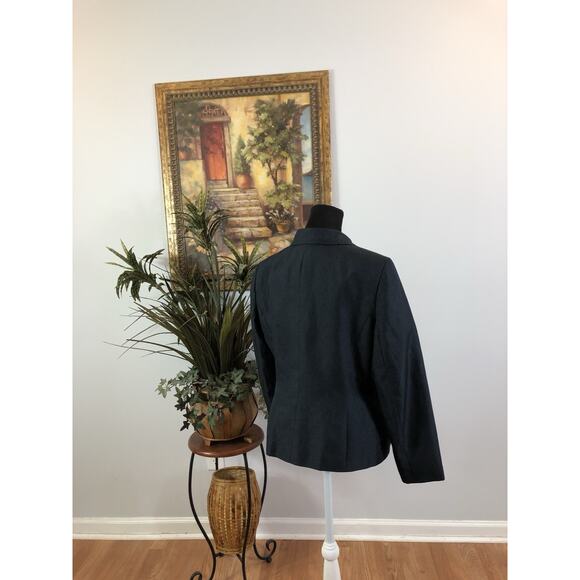 Le Suit Women Jacket 14P Mob Wife 3 Buttons Front Blue Office Siren Lined Lapel - Picture 4 of 10